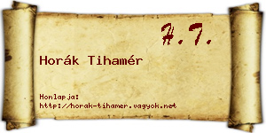 Horák Tihamér névjegykártya